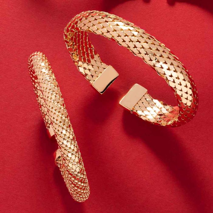 Athena rigid bracelet tubular snakeskin