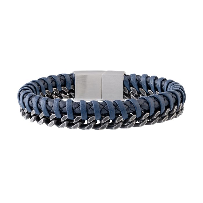 STEEL AND LEATHER BRACELET