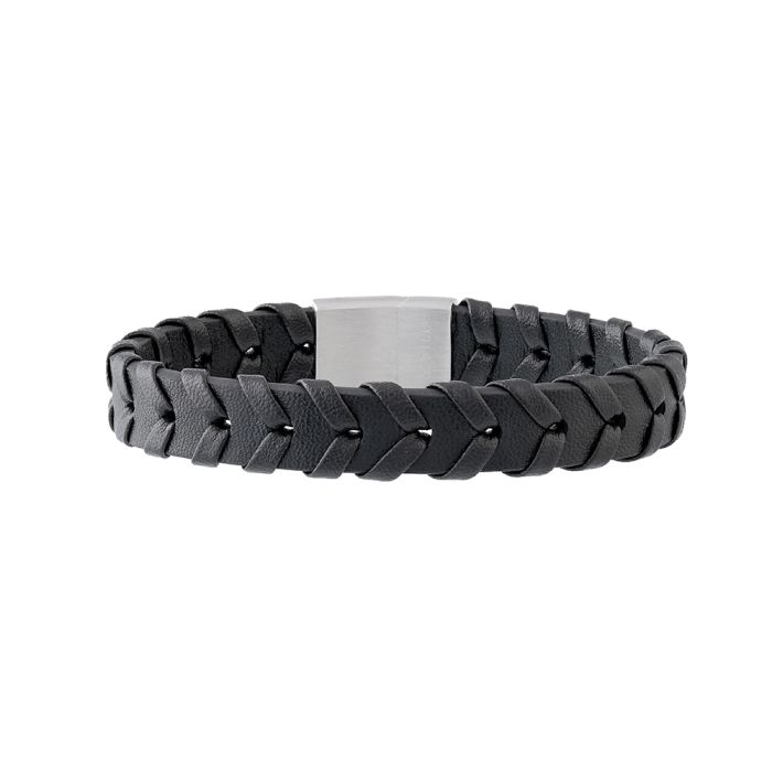 STEEL AND LEATHER BRACELET