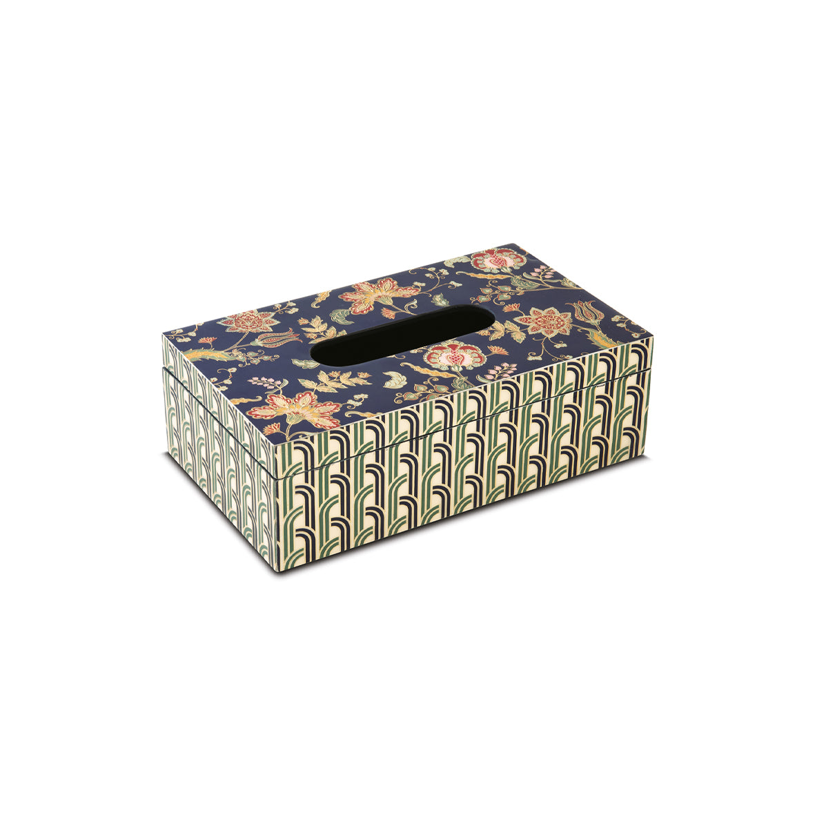 MDF tissue box 24x14x8 cm in c.b. PAISLEY BLUE