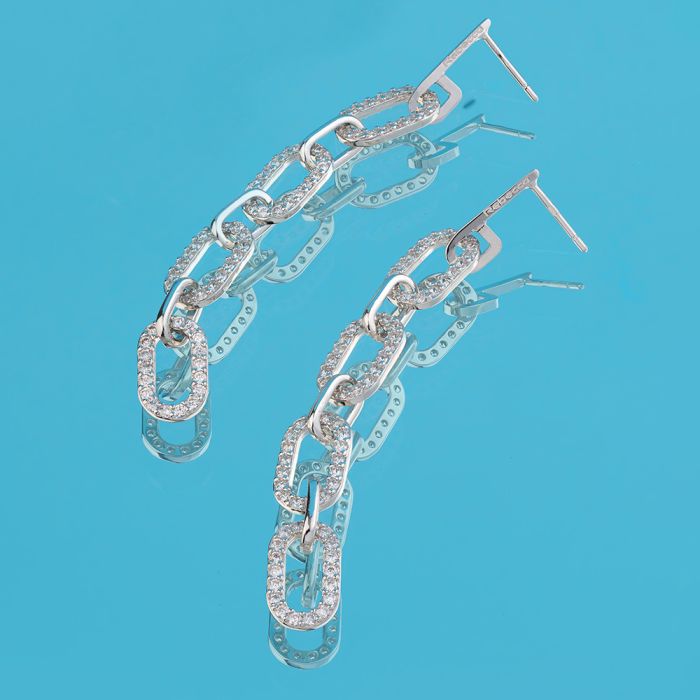 Andromeda earrings with pendant zircons links