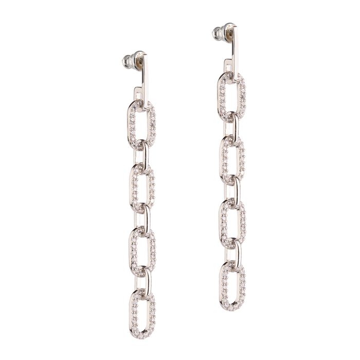 Andromeda earrings with pendant zircons links