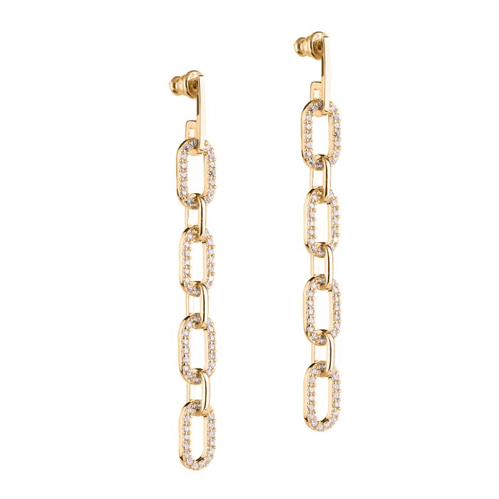 Andromeda earrings with pendant zircons links