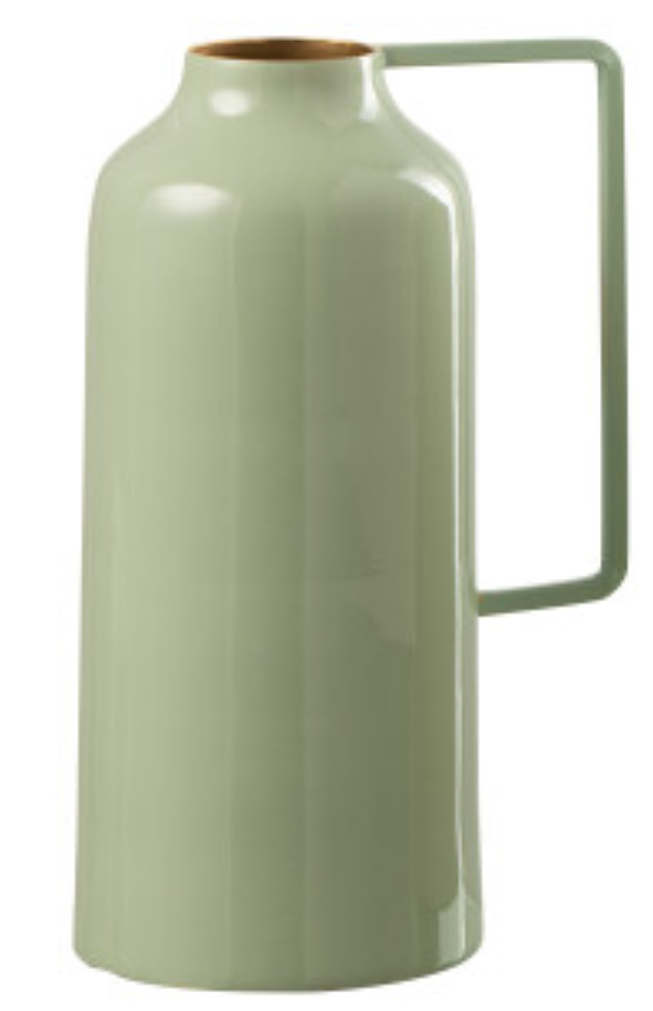 Vase Bottle Metal Green