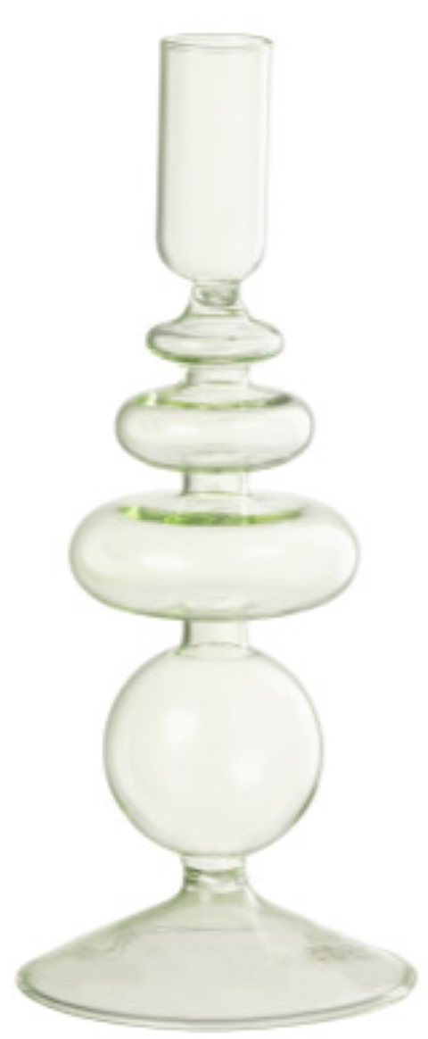 Candle Holder Matte/Transparent Glass Light Green