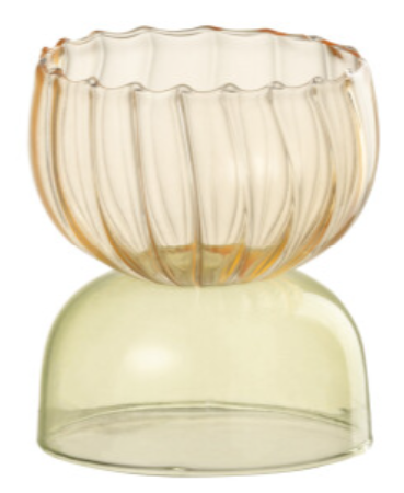 Candle Holder Half Globes Glass Mix
