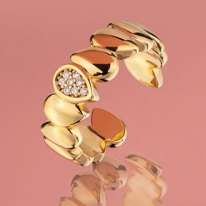 Tulipe ring with zircons