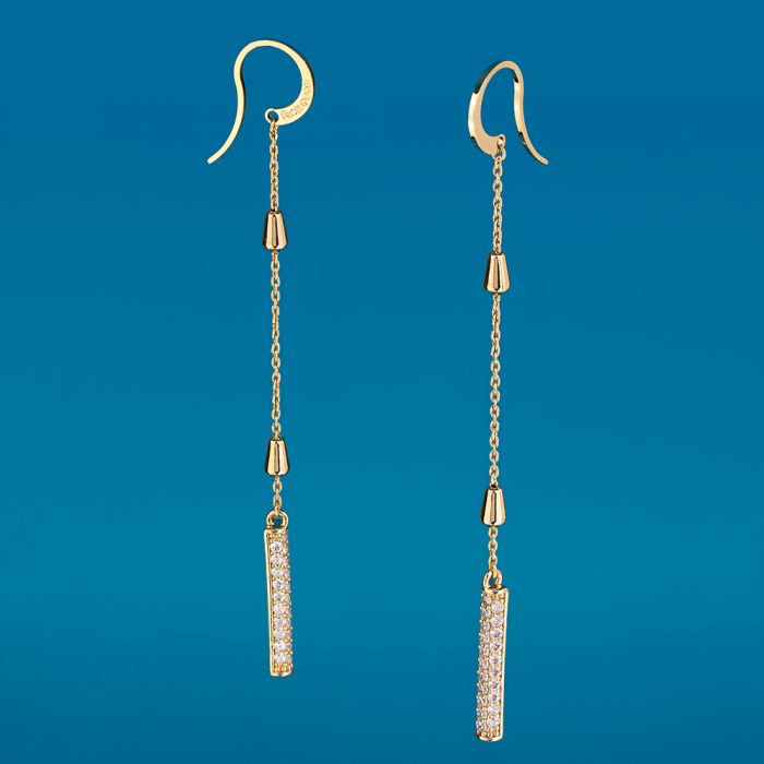 Tulipe earrings with zircons pendant