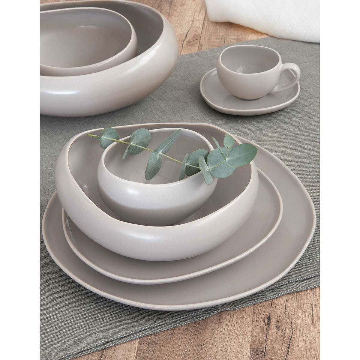 salad bowl, 15 cm, ceramics, gray, Organic Collection