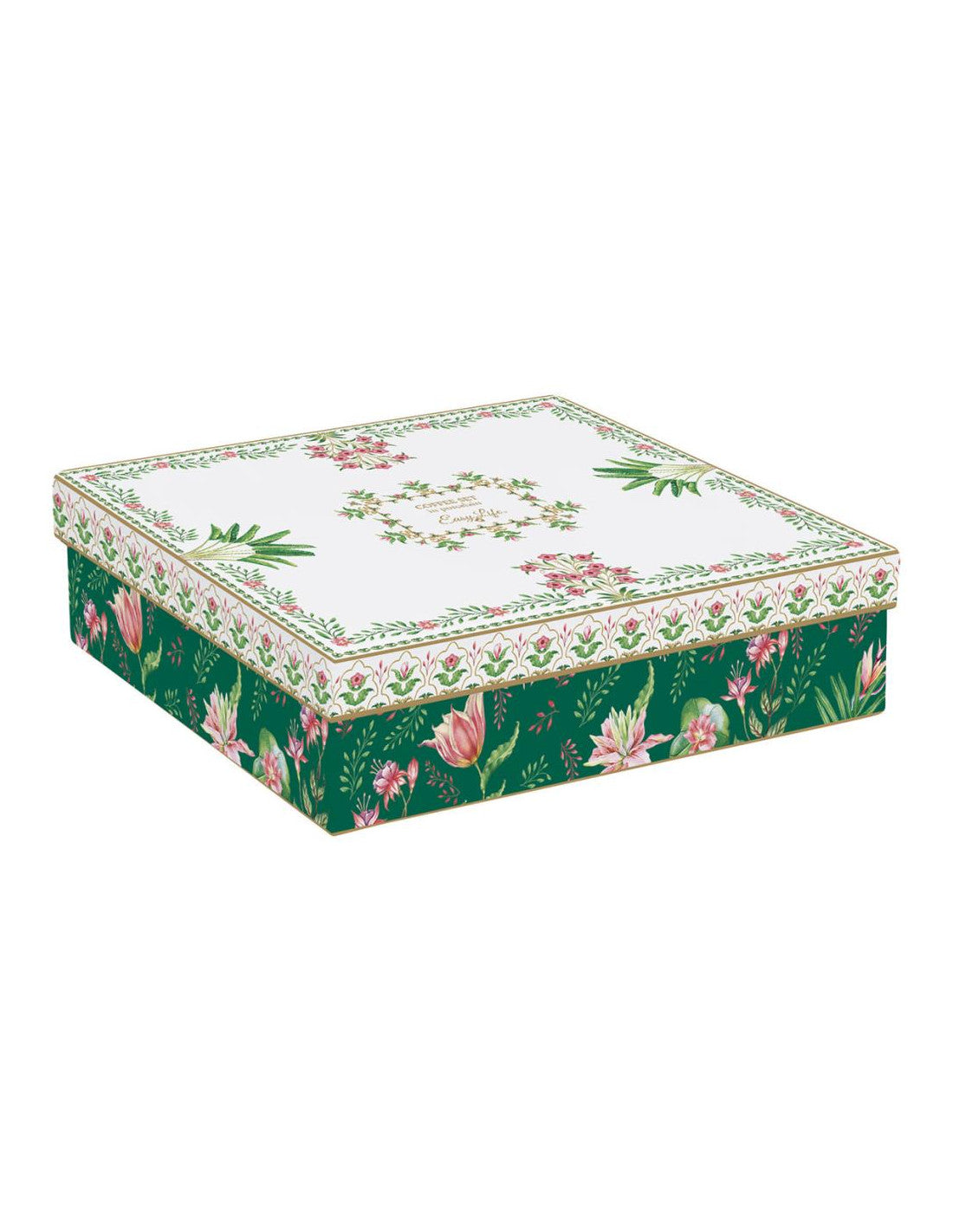 Set 6 coffee cups & saucers in porcelain 100 ml in gift box BOTANIC CHIC