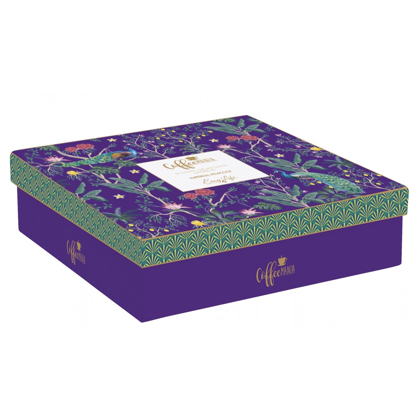Set 6 coffee cups & saucers in porcelain 100 ml IMPERIAL PEACOCK