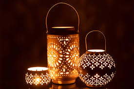 Lantern High Perforated Iron Ochre
