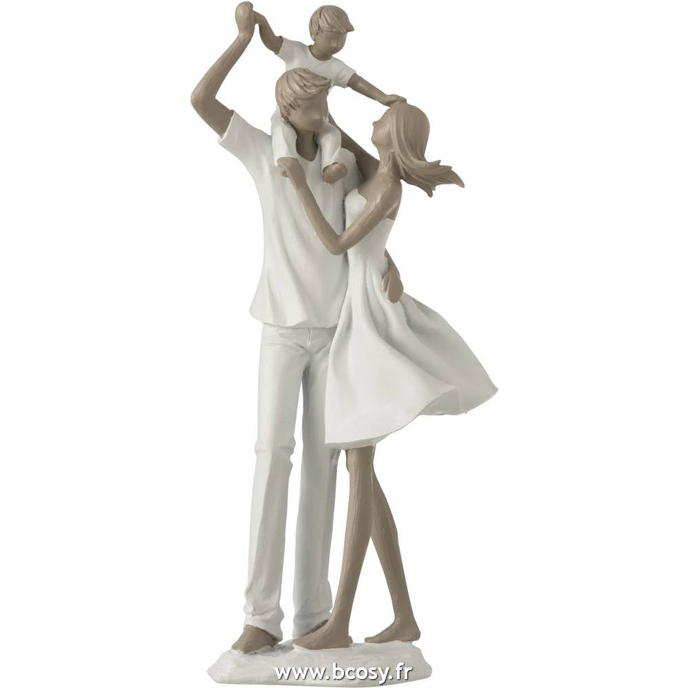Couple With Child On Shoulders