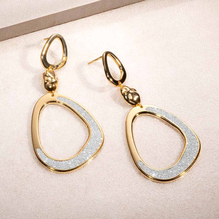 SILVER AND DIAMOND EARRINGS