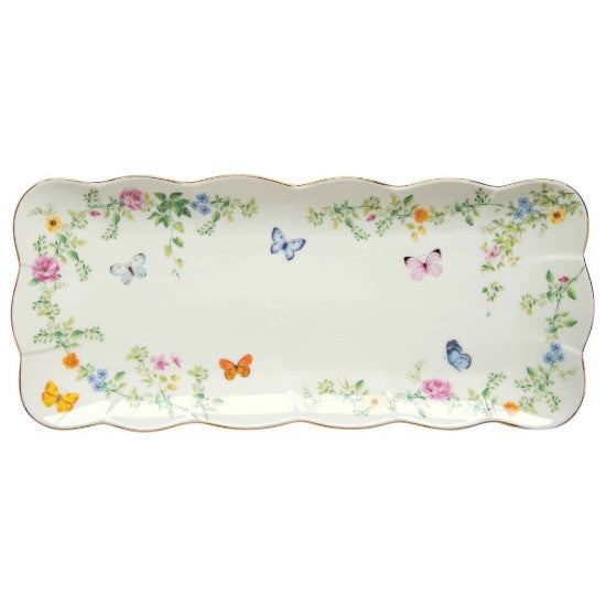 Serving platter, porcelain, 36 x 14.5 cm, "Dancing Butterflies" - Easy Life