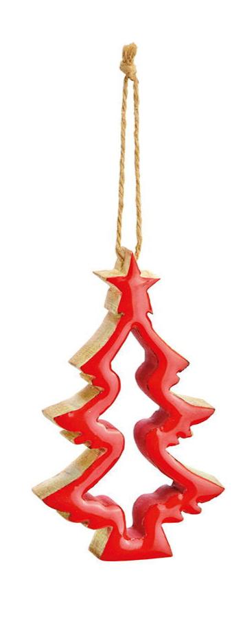 Christmas tree made of mango wood red