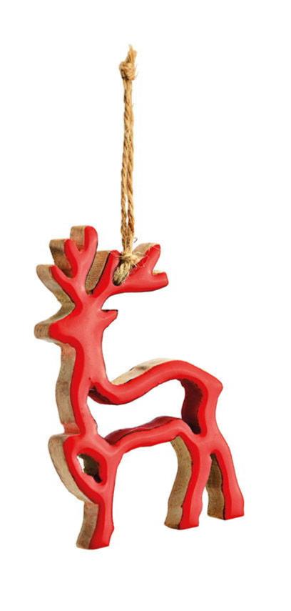 Hanger deer made of mango wood red 3