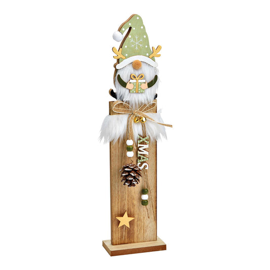 Wooden gnome stand green