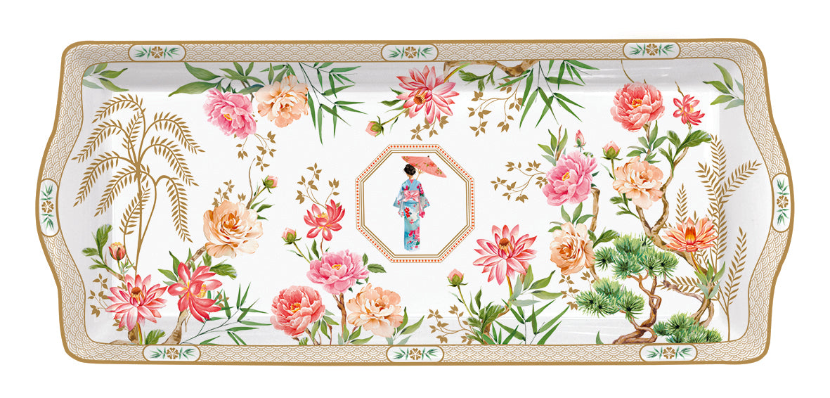 Porcelain serving platter  35x15 cm in color box JARDINS D'ORIENT