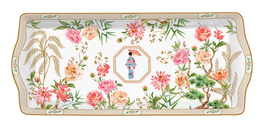 Porcelain serving platter  35x15 cm in color box JARDINS D'ORIENT