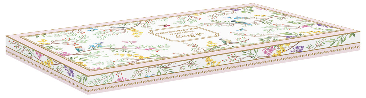 Porcelain serving platter  35x15 cm in color box BIRDS MELODY