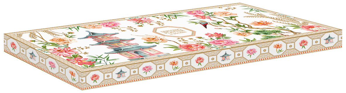 Porcelain serving platter  35x15 cm in color box JARDINS D'ORIENT