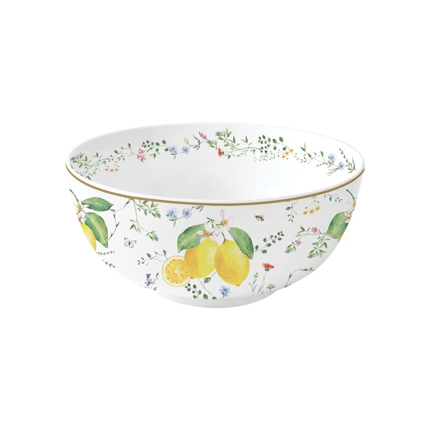 Bowl in porcelain Ø 23 cm FLEURS ET CITRONS