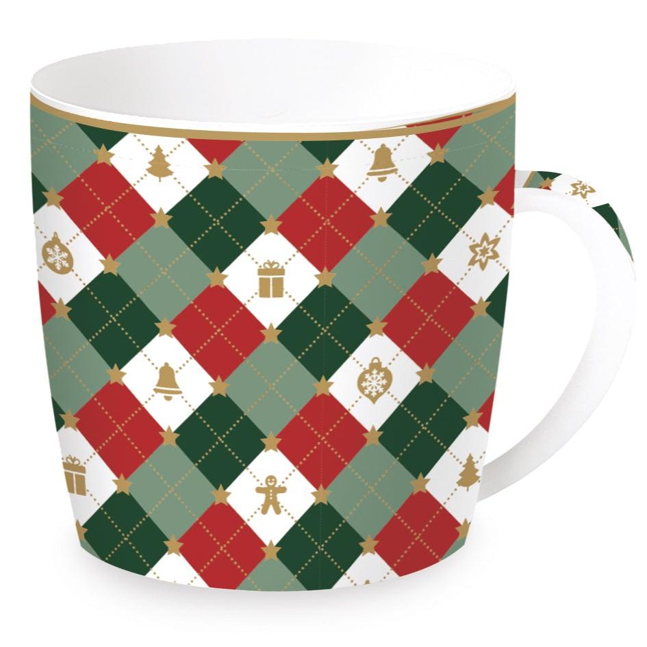 Porcelain mug 350 ml in tin box  FANCY CHRISTMAS