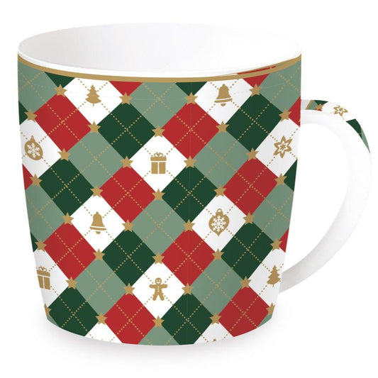 Porcelain mug 350 ml in tin box  FANCY CHRISTMAS