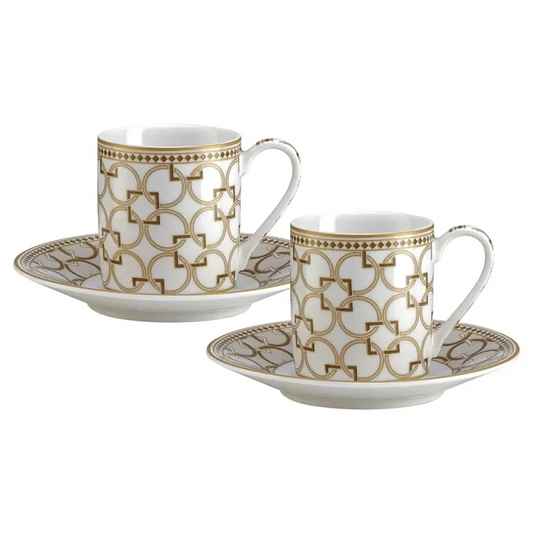 Set of 2 espresso cups with saucer DECO'