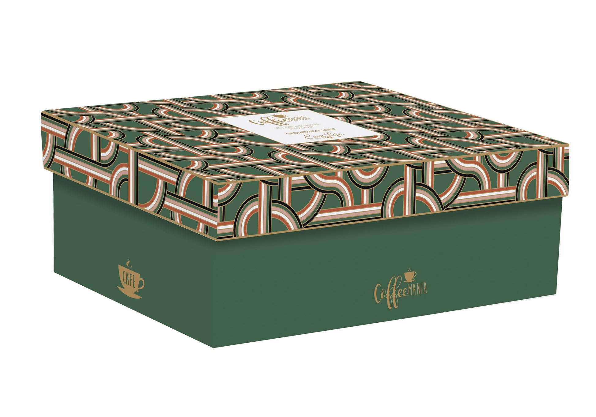 Set 2 porceain cups & saucers in gift box GEOMETRICAL LOOP - Shukha Online Store