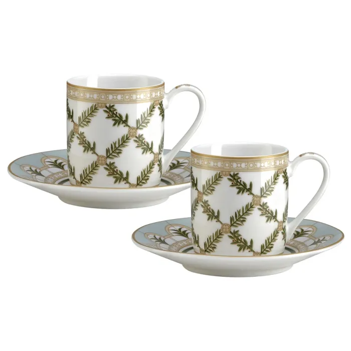 Set of 2 espresso cups with saucer ROSITA