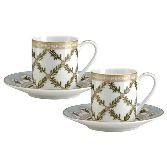 Set of 2 espresso cups with saucer ROSITA