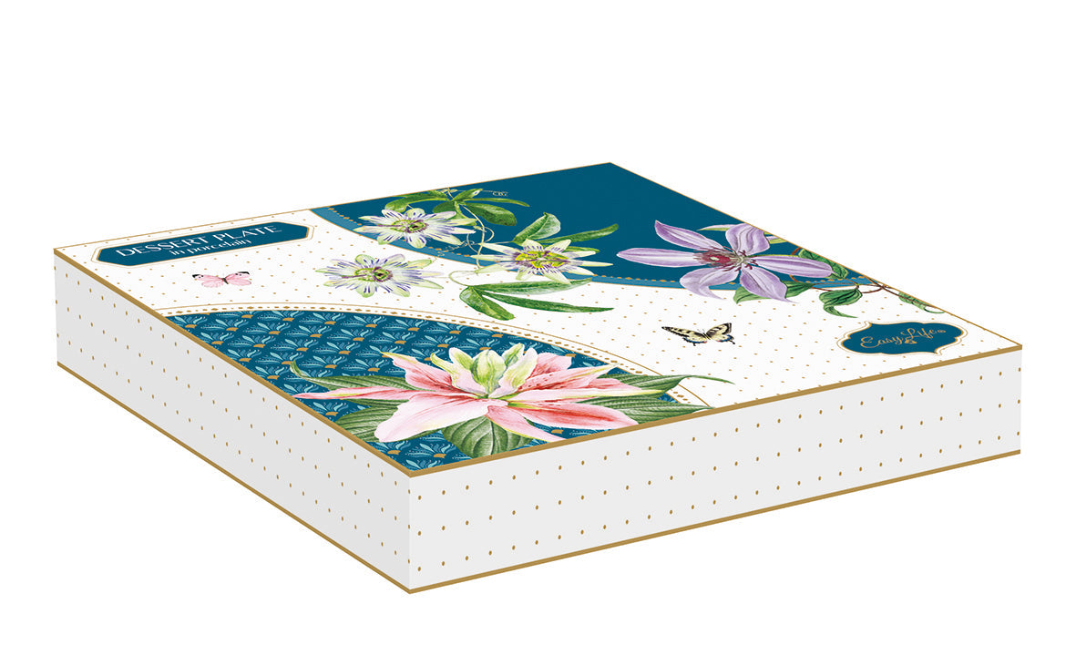 Porcelain side plate Ø 19 cm in color box VOYAGE TROPICAL - Shukha Online Store