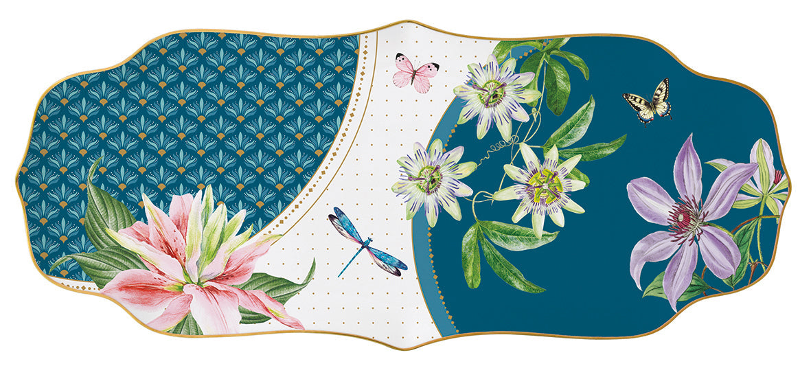 Porcelain serving platter 36x16 cm in color box VOYAGE TROPICAL - Shukha Online Store