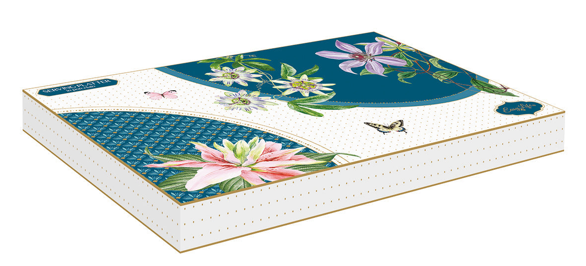 Porcelain serving platter  36x25 cm in color box VOYAGE TROPICAL - Shukha Online Store