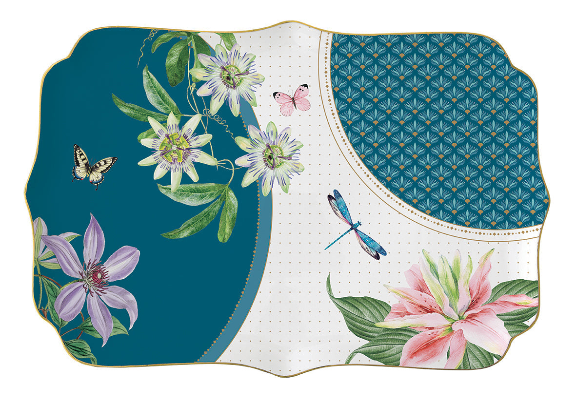 Porcelain serving platter  36x25 cm in color box VOYAGE TROPICAL - Shukha Online Store