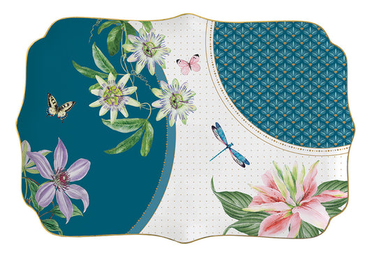 Porcelain serving platter  36x25 cm in color box VOYAGE TROPICAL - Shukha Online Store