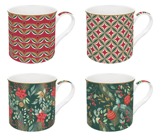 Set 4 high quality fine China mugs - Shukha Online Store