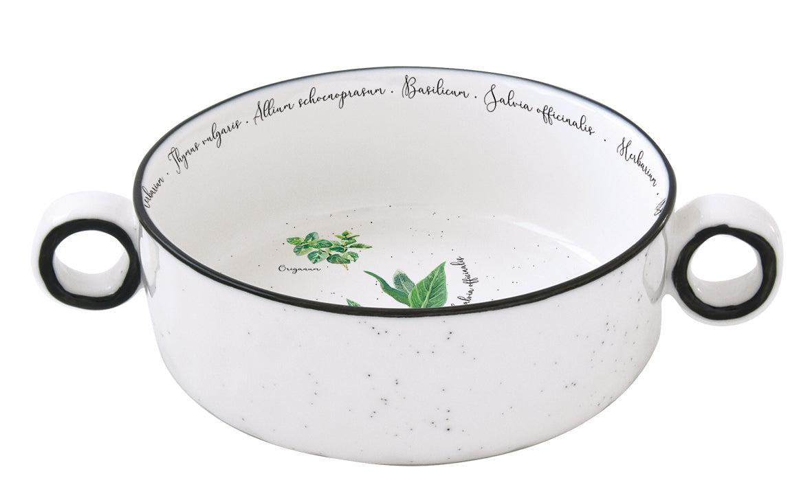 Porcelain bowl Ø 16 cm w/handles HERBARIUM