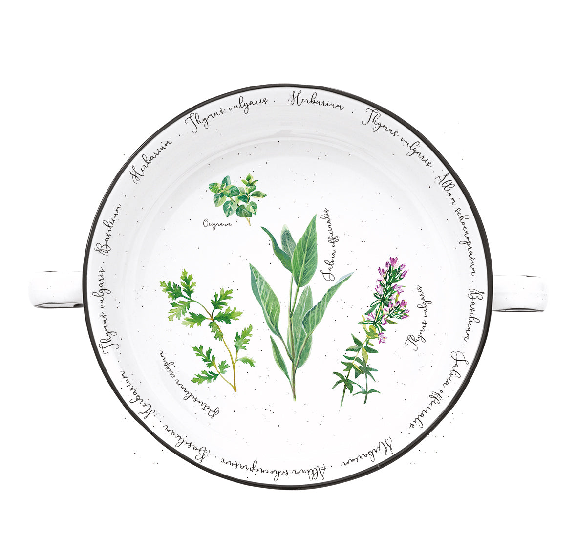 Porcelain bowl Ø 16 cm w/handles HERBARIUM