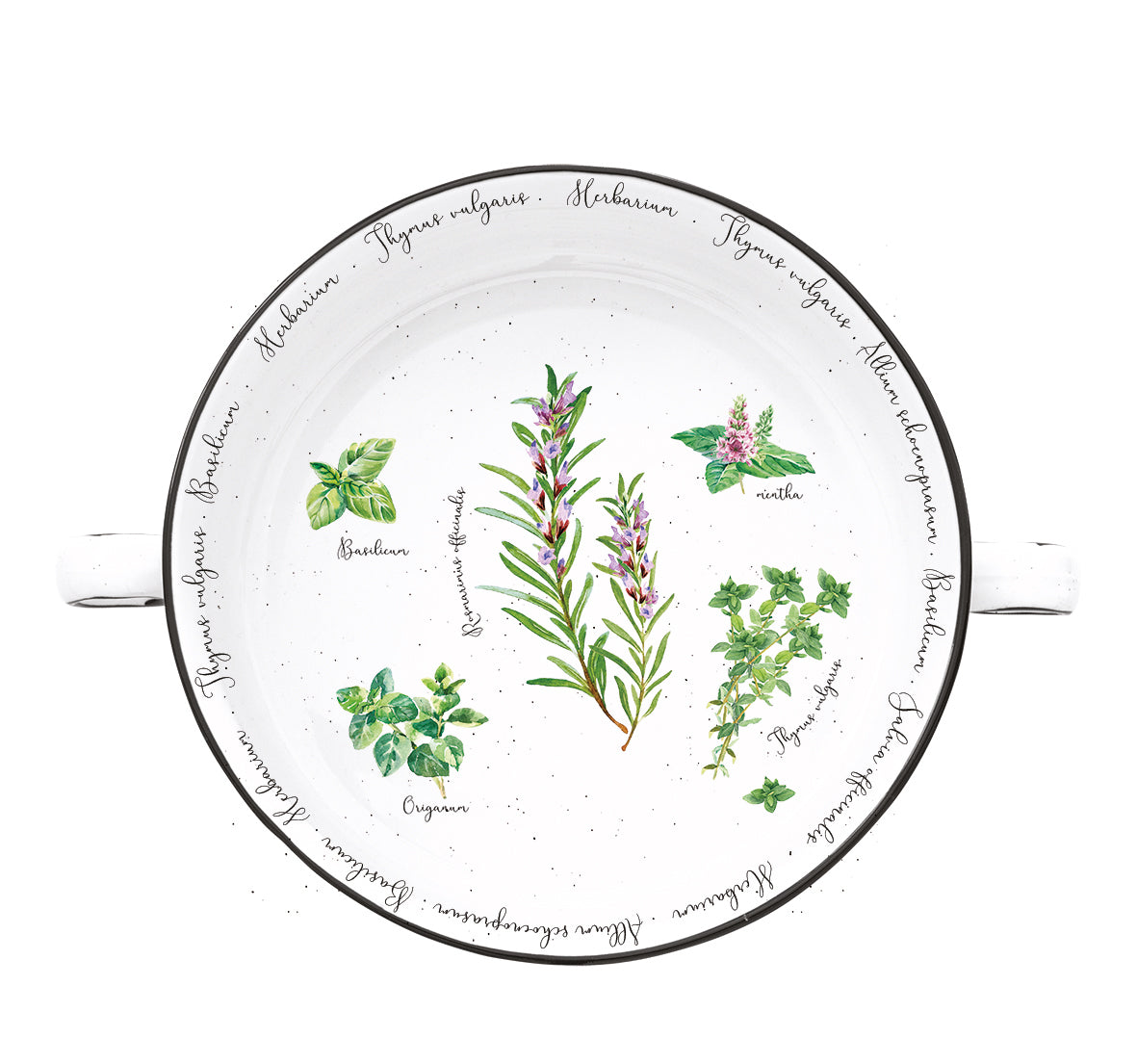 Porcelain bowl Ø 20 cm w/handles HERBARIUM