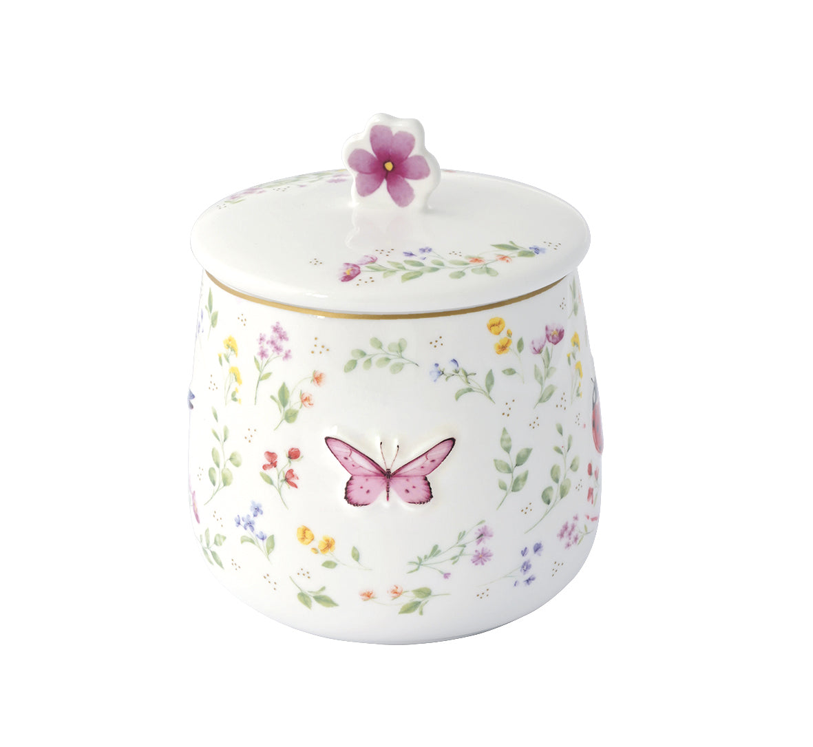 Porcelain cookie jar in color box FANCY GARDEN