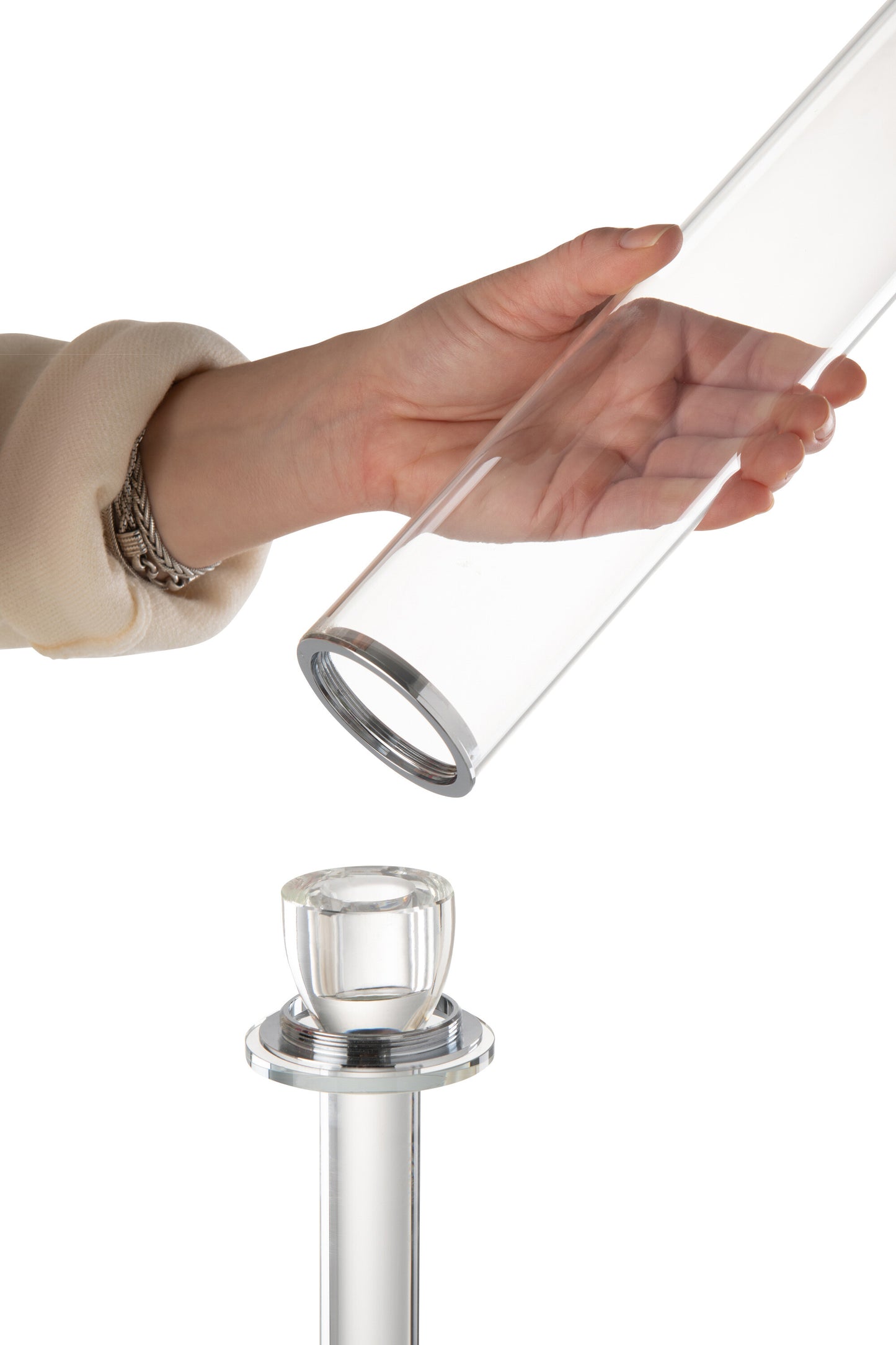 Candle Holder Moira Glass Transparent Small