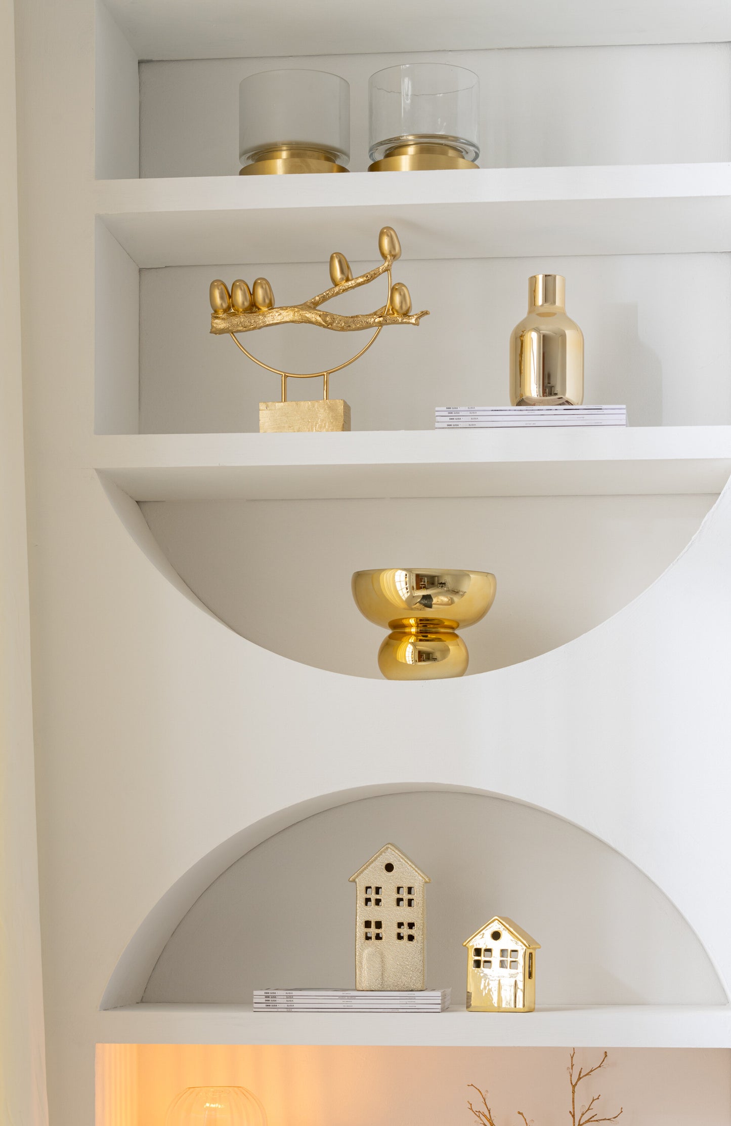 Candleholder/Vase Pia Glass/Copper Transparent/Gold Small Assortment Of 2