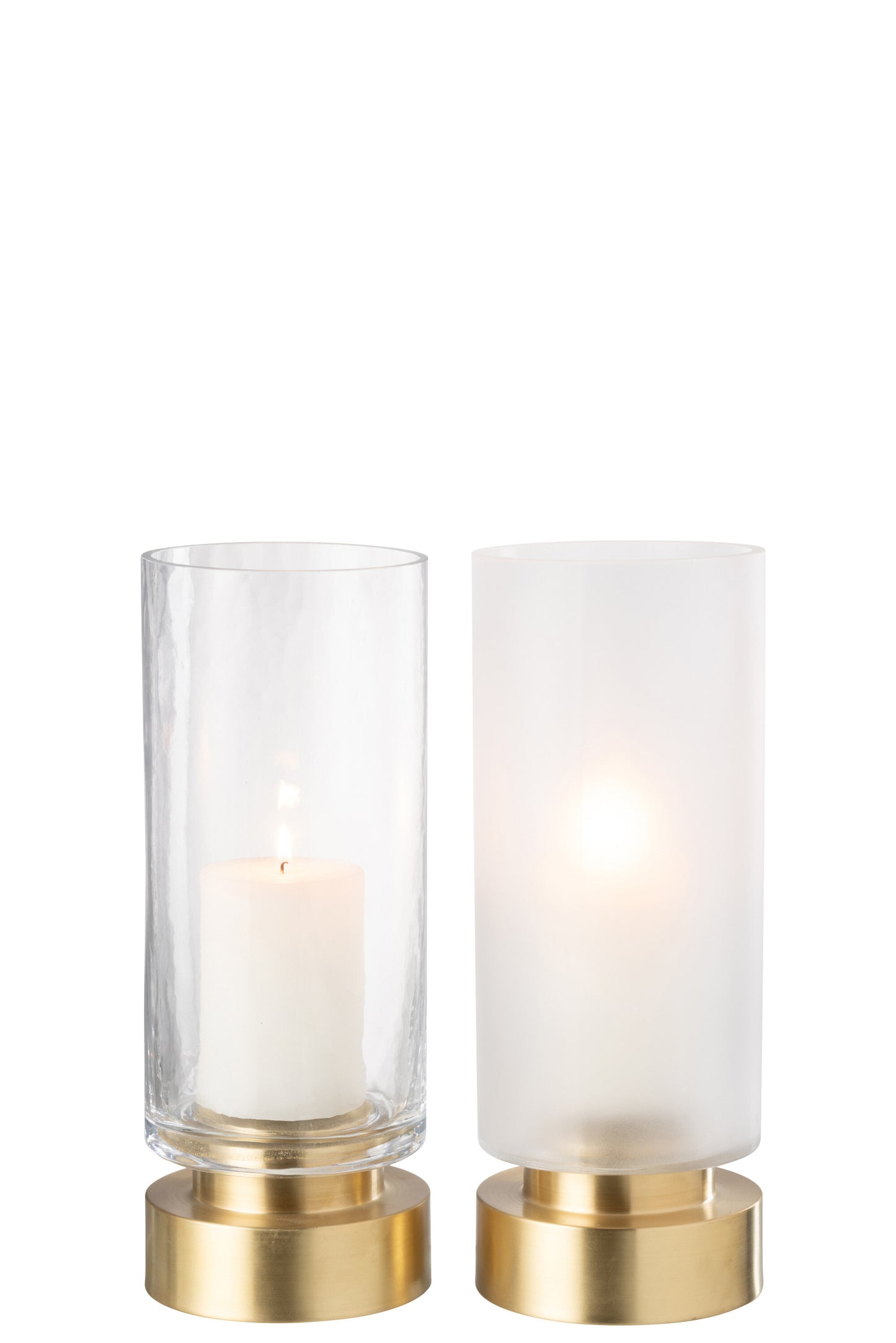 Candleholder/Vase Pia Glass/Copper Transparent/Gold Medium Assortment Of 2