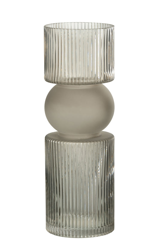 Vase/Candle Holder Candy Glass Grey Large