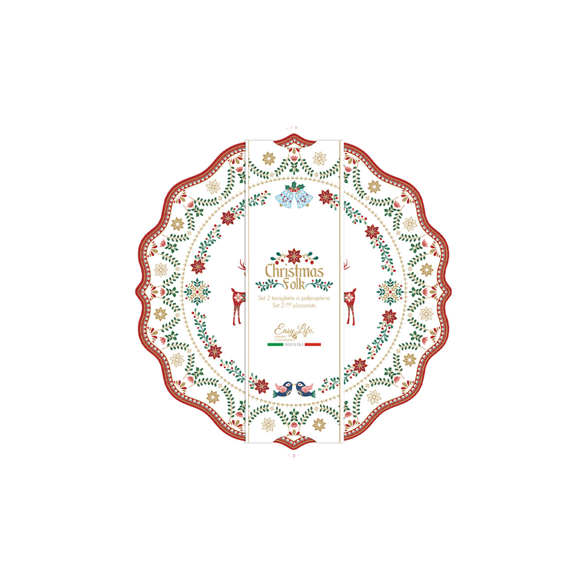 Set of 2 placemats 34.5 x 34.5 cm CHRISTMAS FOLK