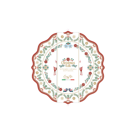 Set of 2 placemats 34.5 x 34.5 cm CHRISTMAS FOLK