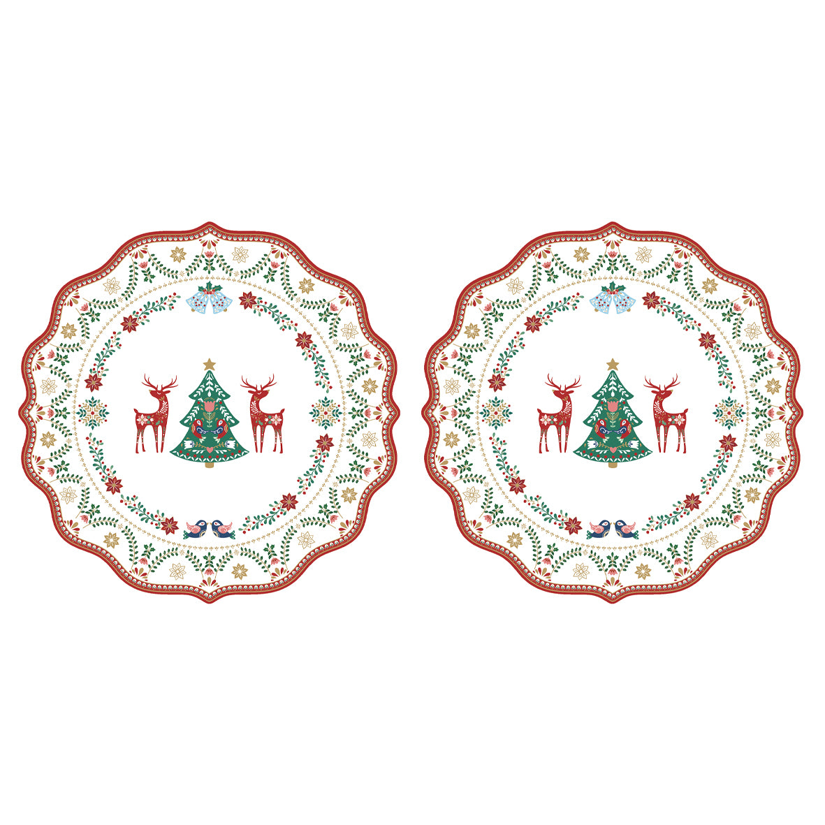 Set of 2 placemats 34.5 x 34.5 cm CHRISTMAS FOLK